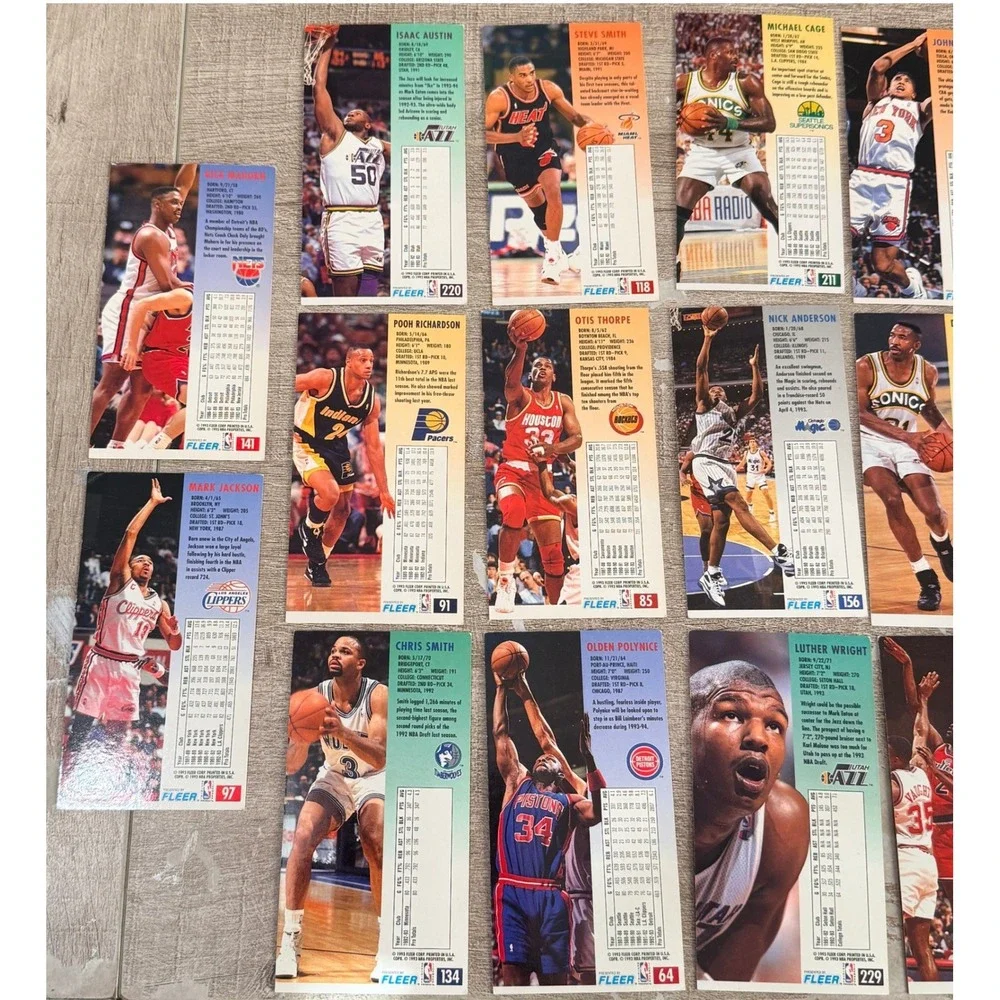 Fleer 1993-94 NBA Jam Session Basketball Cards Lot 20 Tall Boy Vintage Mens